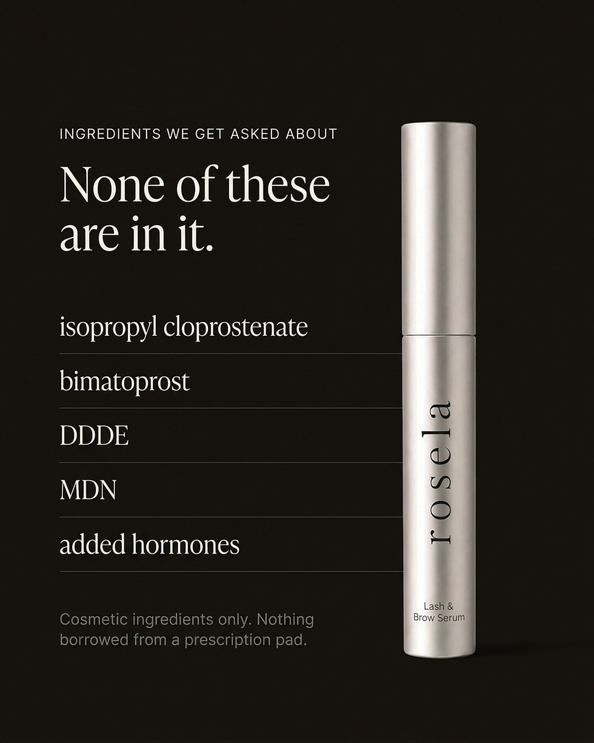 Formulated without isopropyl cloprostenate, bimatoprost, DDDE, MDN or added hormones